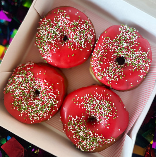Ho Ho Homies - raspberry sprinkle doughnuts